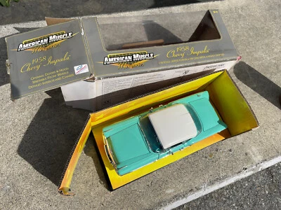 Ertl American Muscle Memories 1958 Chevy Impala Baby Blue 1:18 Diecast Car - Image 1 of 2