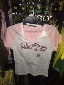 New W/Tags Licensed John Deere Sz Small Ladies Pink/White/Brn Sleepwear Outfit￼ - Picture 1 of 7