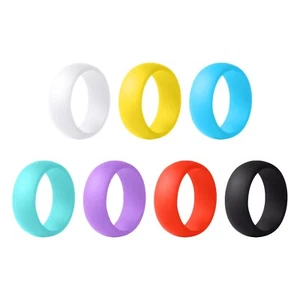 Classic Silicone Wedding Ring Band Rubber Men Women Flexi Gym Crossfit Work - Picture 1 of 17