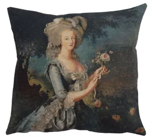 Marie Antoinette Decorative Cushion Cover Soft Throw Pillow Case 18x18 in Cotton - Picture 1 of 10