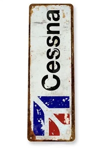 CESSNA 11x4 TIN SIGN AVIATION AIRPLANE AIRCRAFT MANUFACTURING CORP TEST PILOT - Picture 1 of 1