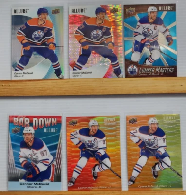 Connor McDavid 2023-24 UD Allure Base, RED RAINBOW, Red/Orange/Yellow Color More - Image 1 of 3