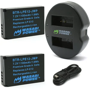 Wasabi Power Battery (2-Pack) and Dual Charger for Canon LP-E12 - Picture 1 of 7
