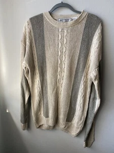 Vintage 80s 90s Method Crewneck Sweater Mens Medium 100% Silk Cosby Rare - Picture 1 of 3