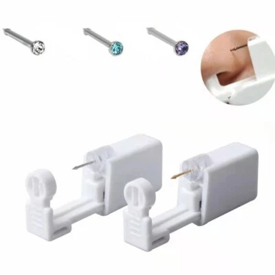 1 Latest Disposable Nose Ear Piercing Unit Earring Gun Kit Home Piercing Tool
