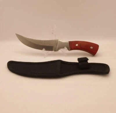 Vintage Trailing Point Hunting Knife 4” Stainless Steel Blade w/ Nylon Sheath  - Image 1 of 4