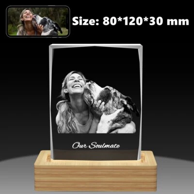 Cubo 3D Personalizado Cristal Foto Regalos, Único Cumpleaños Aniversario Boda Regalos Foto 1 de 4