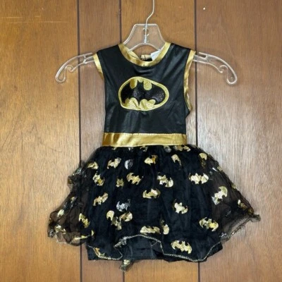 Rubies Batgirl Tutu Dress Girls Small Black Gold Glitter DC Comics Superhero - Image 1 of 4