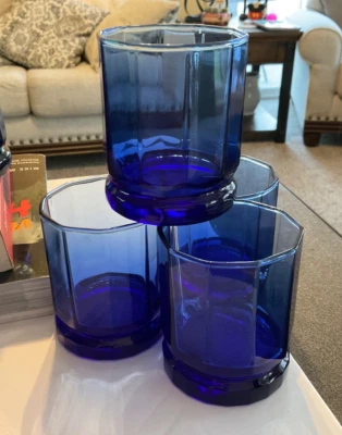 Anchor Hocking ESSEX Cobalt Blue Old Fashioned Glasses Set of 4 - Image 1 of 2