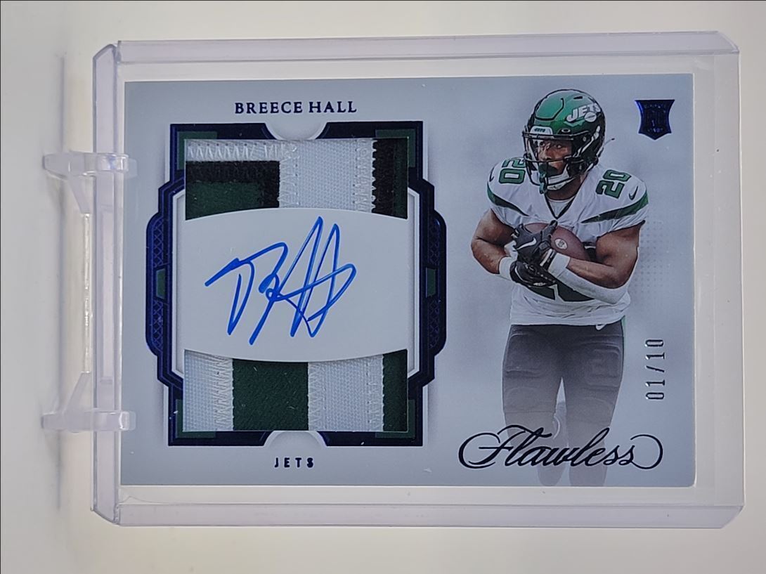 BREECE HALL 2022 FLAWLESS RPA ROOKIE PATCH SAPPHIRE RC AUTO 01/10 Q1421