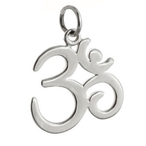 Ohm Charm - 925 Sterling Silver - Namaste Yoga Ohm Jewelry Om Pendant NEW