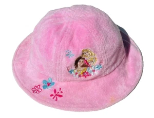 USED Disney Princess Embroidered Girls Pink UV Protection Warmer Hat XS Age 3/4 - Picture 1 of 3