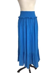 Scoop Boho Tiered Blue Maxi Skirt Women Size Small - Picture 1 of 6