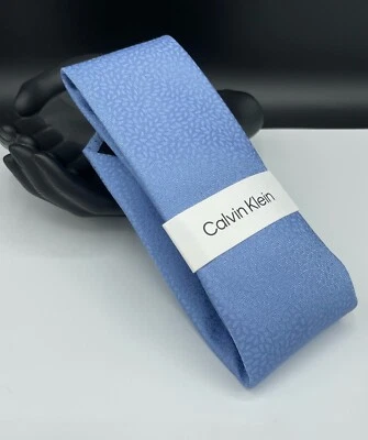 Corbata de mezcla de seda para hombre Calvin Klein ~ azul ~ motivo floral ~ NUEVA PRECIO DE VENTA SUGERIDO POR EL FABRICANTE: $69,50 Foto 1 de 4