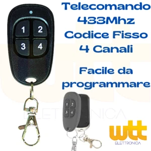 Telecomando cancelli antifurti radiocomando cancello universale 4 tasti 433 MHz - Foto 1 di 1