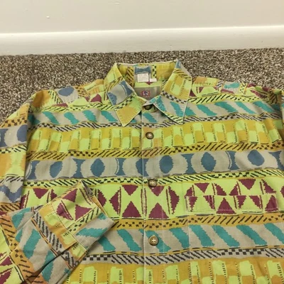 Territory Ahead Shirt Aztec Southwestern Geometric Long Sleeve Button Up Mens XL - Image 1 of 4