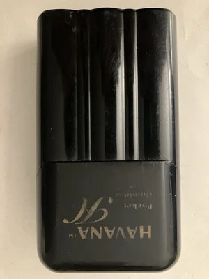 Havana 3 Cigar Pocket Humidor And Cutter Cigar Box Case VTG - Image 1 of 4