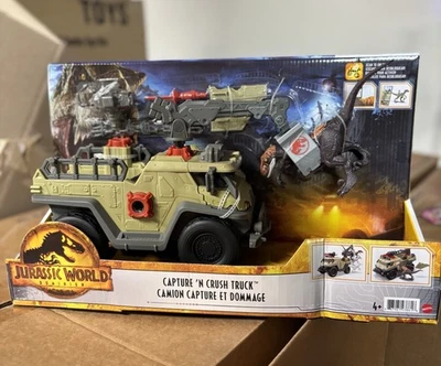 Грузовик и велоцираптор Mattel Jurassic World Dominion Capture N Crush - Изображение 1 из 4