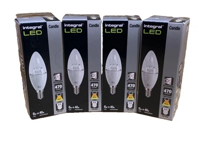 4x LED Candle Lamp SES 6W Warm White - Image 1 of 4