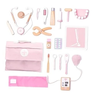 Wooden Doctor Kit Play Set for Kids, Pretend Toy 18 PCS Doctor Playset for - Picture 1 of 6