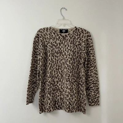 Suéter De Colección Nina Charles Para Jaspe ASL Tejido Lana de Cordero y Angora Estampado de Leopardo M Foto 1 de 4