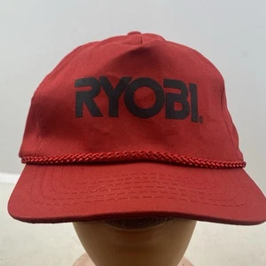 Vintage Ryobi Hat Cap Snap Back Red Rope KC One Size Power Tools Large Logo - Picture 1 of 10