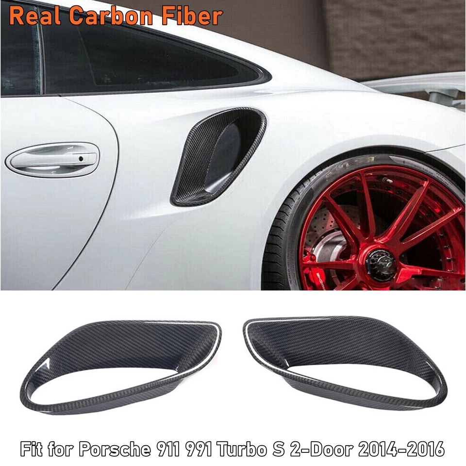 CUBIERTAS DE VENTILACIÓN DE AIRE GUARDABARROS LATERAL DE FIBRA DE CARBONO SECA PARA PORSCHE 911 991 TURBO 2014-2016 Foto 1 de 4