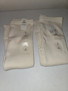 Neu mit Etikett 2er-Pack Baby Gap Größe 3 Jahre elfenbeinfarben gerippter Pullover Leggings  - Bild 1 von 3