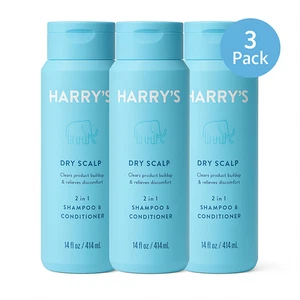 Harry's Dry Scalp 2-in-1 Shampoo & Conditioner 14oz (3 Pack) New - Picture 1 of 1
