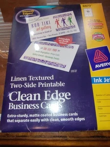 Avery Clean Edge Printable Business Cards 2" x 3-1/2", White, 200 Cards (8873) - Picture 1 of 2