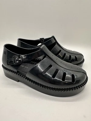 Mini Melissa Aranha 79/16 Black Jelly Sandals Fisherman Mary Jane Toddler 11 - Image 1 of 4