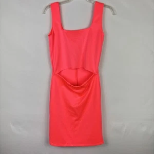 Vestido para mujer Yemaya INC naranja correas anchas recorte frontal ajustado mini cuello cuadrado - Imagen 1 de 7