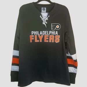 Felpa stringata Philadelphia FLYERS COTONE BLND camicia grande NHL hockey nuova con etichette 🏒 - Foto 1 di 8