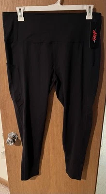 NWT The Gym People plus Size 3XL Black Leggings Yoga Workout Pants with Pockets  - Image 1 of 4