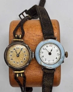 2x Antique Silver 925 Mechanical Wristwatches (Not-Functional) - Picture 1 of 8