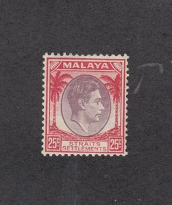 STRAITS SETTLEMENTS: 1937-41 KGVI definitives, Die I 25¢ SG 286 £48, MLH. - Picture 1 of 2