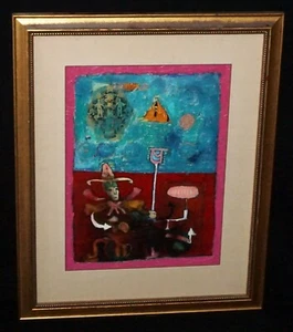 Mexikanisches Mixed Media Gemälde Narr w. Adam & Eva von Oscar Bernal (geb.1945)(NoN)  - Bild 1 von 8