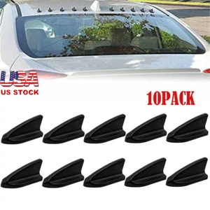10 PIEZAS Difusor de aleta de tiburón generador de vórtice negro para parachoques de alerón de techo de auto - Imagen 1 de 10