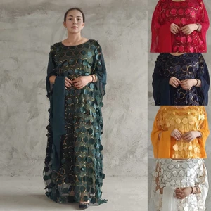 Oversize Women Long Dress Set Hijab Abaya Muslim Robe Loose Party Gown Dubai New - Picture 1 of 29