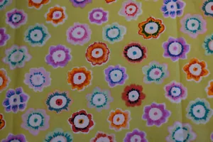 KAFFE FASSETT AURICULA GP52 LIME CHARTREUSE 100% COTTON FABRIC OOP FAT QUARTER - Picture 1 of 7
