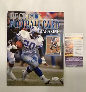 BARRY SANDERS ROOKIE AUTO BECKETT MAGAZINE ISSUE #4 SIGNED AUTOGRAPH JSA COA - Picture 1 of 2