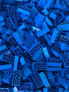 LEGO Blue 2x4 Brick (3001) - 100 New Pieces - Building Bricks - Picture 1 of 4