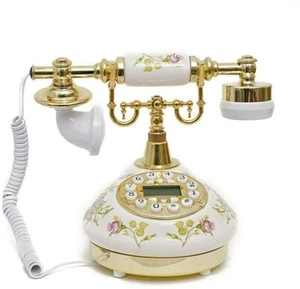 New Classic Landline Telephone Vintage Ceramic Corded Working Phone Machine Set - Picture 1 of 4