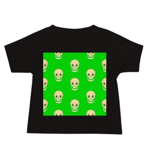 Spooky Skull on Green Baby Jersey Short Sleeve Tee - Picture 1 of 5