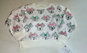 Disney Junior Minnie Mouse Faces Graphic Sweatshirt Toddler Size 12mo New - Picture 1 of 2