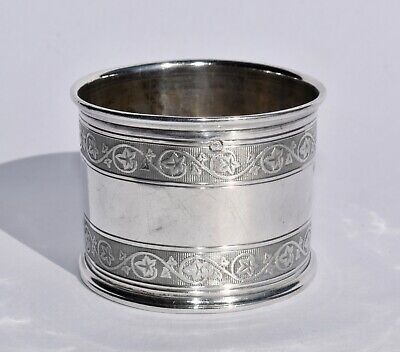 Large Antique French 950 Sterling Silver Napkin Ring By Bardies Faure & Cie -IVY • 21.50$