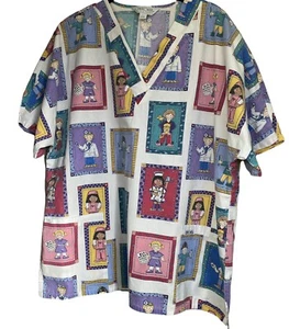 Top uniforme CHEROKEE TALLA L dibujos animados para niños profesiones médicas excelente en excelente condición - Imagen 1 de 9