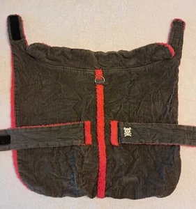 Ruffluv Dog Vest XL Cotton Wrap Around Hook And Loop Fastener Black Gray Red - Picture 1 of 8