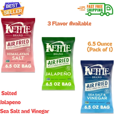 Kettle Brand Potato Chips, Air Fried Kettle Chips, 3 Flavor, 6.5 Ounce (Pack 1).