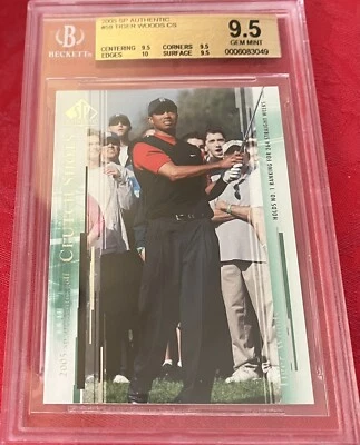 2005 UD Tiger Woods #58 Sp Authentic Clutch Shots Beckett 9.5 Card 🐐 - Image 1 of 2